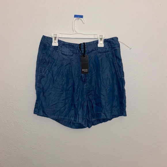 cute blue Jean denim shorts flowey formal y2k bottoms festival rich girl vibes - Picture 3 of 12